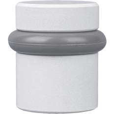 Door Stops Design House Cylindrical Door Stop White Floor Rubber Bumper 2-Pack 188326