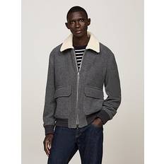 Tommy Hilfiger Smart Casual Wool Rich Flight Jacket MID GREY HEATHER