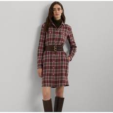 Ralph Lauren Dresses Ralph Lauren Women's Checked Plaid Shirtdress Burgundy