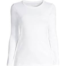 Lands' End Women T-shirts Lands' End Petite All Cotton Crewneck Long-Sleeve Tee