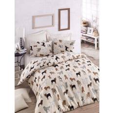 Blommiga Påslakan Eponj Dubbelt 4-dels Creme|Multi Påslakan Beige (240x220cm)