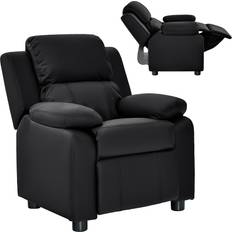 Armchairs Costway Kids Recliner Chair with Adjustable Backrest Footrest-Black