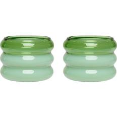 Bubble Ljuslykta 2-Pack 5,6 cm Green/Milky Green