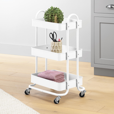 Shelves Whitmor 3-Tier Rolling Metal Cart Book Shelf