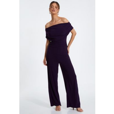 Purple - Women Jumpsuits & Overalls Quiz Women's Ity Bardot Palazzo Jumpsuit Plum