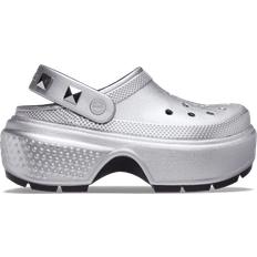 Damen - Silbrig Pantoletten Crocs Stomp Metallic Clog - Silver