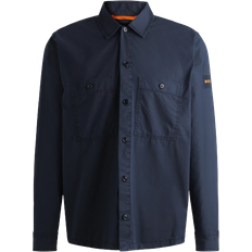 HUGO BOSS Locky 2 Oversized Fit Overshirt - Dark Blue