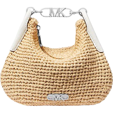 Polypropener Handväskor Michael Kors Kendall Small Straw Shoulder Bag - Nat/Opticwht