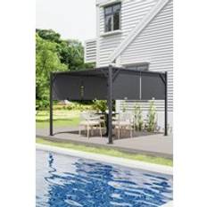 Living and Home Outdoor Steel Pergola with Canopy