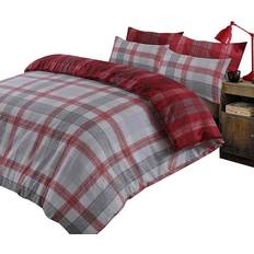 Dreamscene Boston Duvet Cover Silver, Red, Grey (198x137cm)