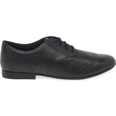 Textile Low Top Shoes Children's Shoes Clarks Youth Finja Brogue - Black Leather