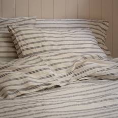 Linen - White Pillow Cases Piglet Ivory Kemptown Stripe Linen Blend Pillowcases Pair Pillow Case Beige, White