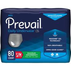 Incontinence Protection Prevail Incontinence Underwear for Men, Absorbency Small/Medium 28-40inches Case of 80 Carewell