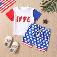 Other Sets Vedolay INHome, Summer Short Sets Girls Shirt Set Kids Casual Outfit Clothing Set Birthday Party Dress Up Red 6-12 Months