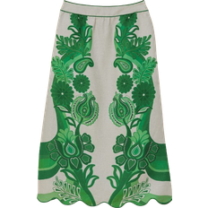 Lin Jupes Farm Rio Festival Euroflax Midi Skirt - Green