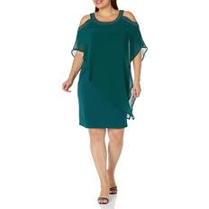 Evans Dresses Evans Women's Plus Dress Alana Beaded, Emerald