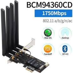 YINGHUA 1750Mbps BCM94360CD PCIe Desktop Wifi Card 802.11ac Bluetooth 4.0 Bcm94360 Wireless Adapter For MacOS Hackintosh Dekstop PC