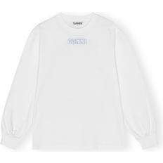 Ganni T-skjorter Ganni Future Heavy Jersey Rose Long Sleeve T-Shirt Bright White