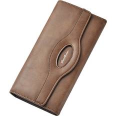 Wallets & Key Holders RYWOLT Coffee Wallet Retro Long Wallet Pu Leather Mobile Phone Bag