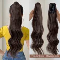 Shein Ponytail Hair Extensions, 24-26 Inch Fake Hair, Water Ripple Curly Hair, Heat-Resistant Daily