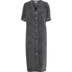 Grå - Midikjoler Ichi Alexo Dress - Washed Grey