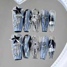 Nagelprodukter Shein 10pcs Long Coffin-Shaped False Nails With