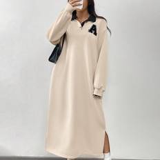 Shein Apricot Color Knit MidLength Dress For Women