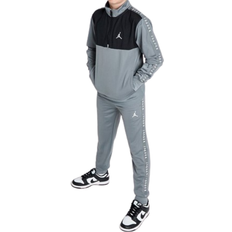 Ropa de niños Nike Kid's Jordan Jumpman Poly 1/4 Zip Tape Tracksuit - Grey/Black