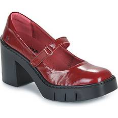 ART Heels & Pumps ART Burgundy Leather Ballet Pumps Velcro - Casual