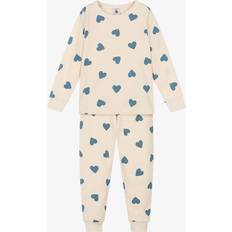 92/98 Nachtwäsche Petit Bateau Girls Ivory Organic Cotton Pyjamas