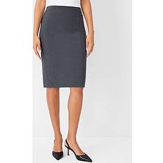 Long Skirts Ann Taylor The Seamed Pencil Skirt in Seasonless Stretch Curvy Fit Modern Charcoal