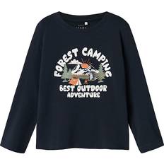 Drenge - Elastan Bluser & Tunikaer Name It Lang�rmet Bluse Vux Dark Sapphire Camping