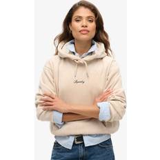 Superdry Damen Pullover Superdry Country Club Velour Loose Hoodie Beige Frau