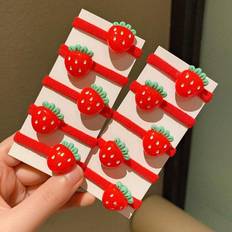 Shein pcs Red Strawberry Hair Scrunchies DamageFree High Elasticity Versatile