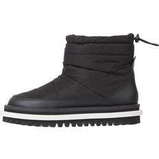 Warm Lined Padded Cleat Ankle Boots BLACK