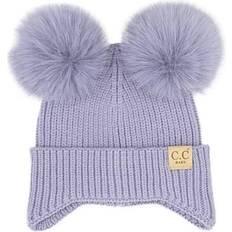 Purple Beanies Children's Clothing Girls' C.C Tonal Double Pom Beanie Baby One Lavender