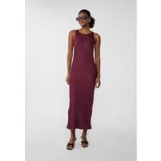 Midi Dresses - Red Stradivarius Satiny strappy midi dress Burgundy