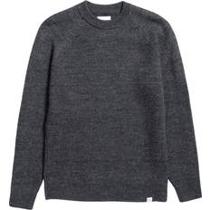 Norse Projects Roald Wool Cotton Rib Sweater - Dark Grey Melange