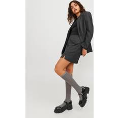 Bomull Kjolar JJXX JACK&JONES JXANA Mary borstad HW Skirt TLR, Mörkgrå melange/ränder: ljusgrå
