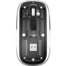 Mouse per Computer Manhattan Wireless 800-1600 Dpi Con Micro Ricevitore Usb Nero Trasparente
