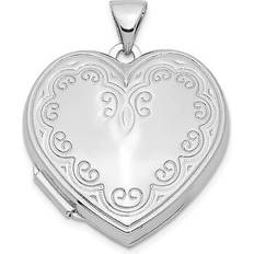 Silver heart locket qls43 White 21 mm