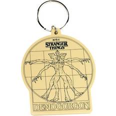 Stranger Things Vitruvian Demogorgon Rubber Keyring - Cream/black