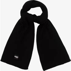 Black Scarfs Children's Clothing BOSS Black Ribbed Knit Scarf 14-16 year