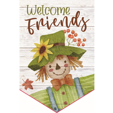 Green Flags 40" 28" Scarecrow Welcome Friends Fall Harvest Outdoor House Flag