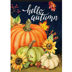 Green Flags & Accessories 40" 28" Pumpkins & Sunflowers Hello Autumn Outdoor Fall Harvest House Flag