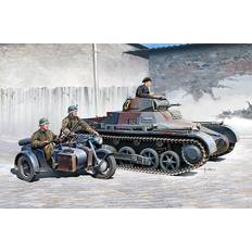 Academy German Panzer I Ausf B and Motorcycle Model Kit 1:35