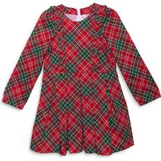 Poliéster Vestidos Worthy Threads Girls' Long Sleeve Ruffle Dress - Holiday Plaid