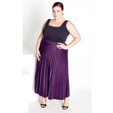 Avenue Skirts Avenue Plus Women's Knit Pleat Skirt in Purple Velvet Size 20