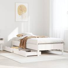 vidaXL Bed Frame White 90x190 cm Single Solid Wood Pine