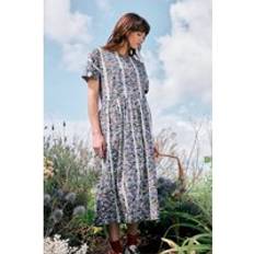 Seasalt Cornwall Brouse Organic Cotton Dress GOTS Etched Bloom Chalk